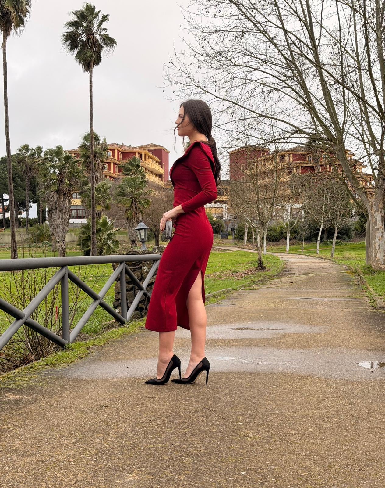 Vestido Greis Carmín