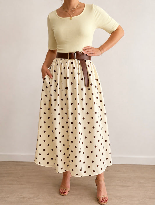 Vestido midi topos