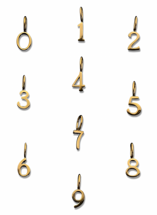 Charm Número Dorado