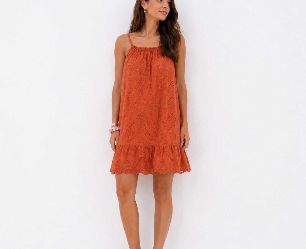 VESTIDO ALGODÓN TEJA
