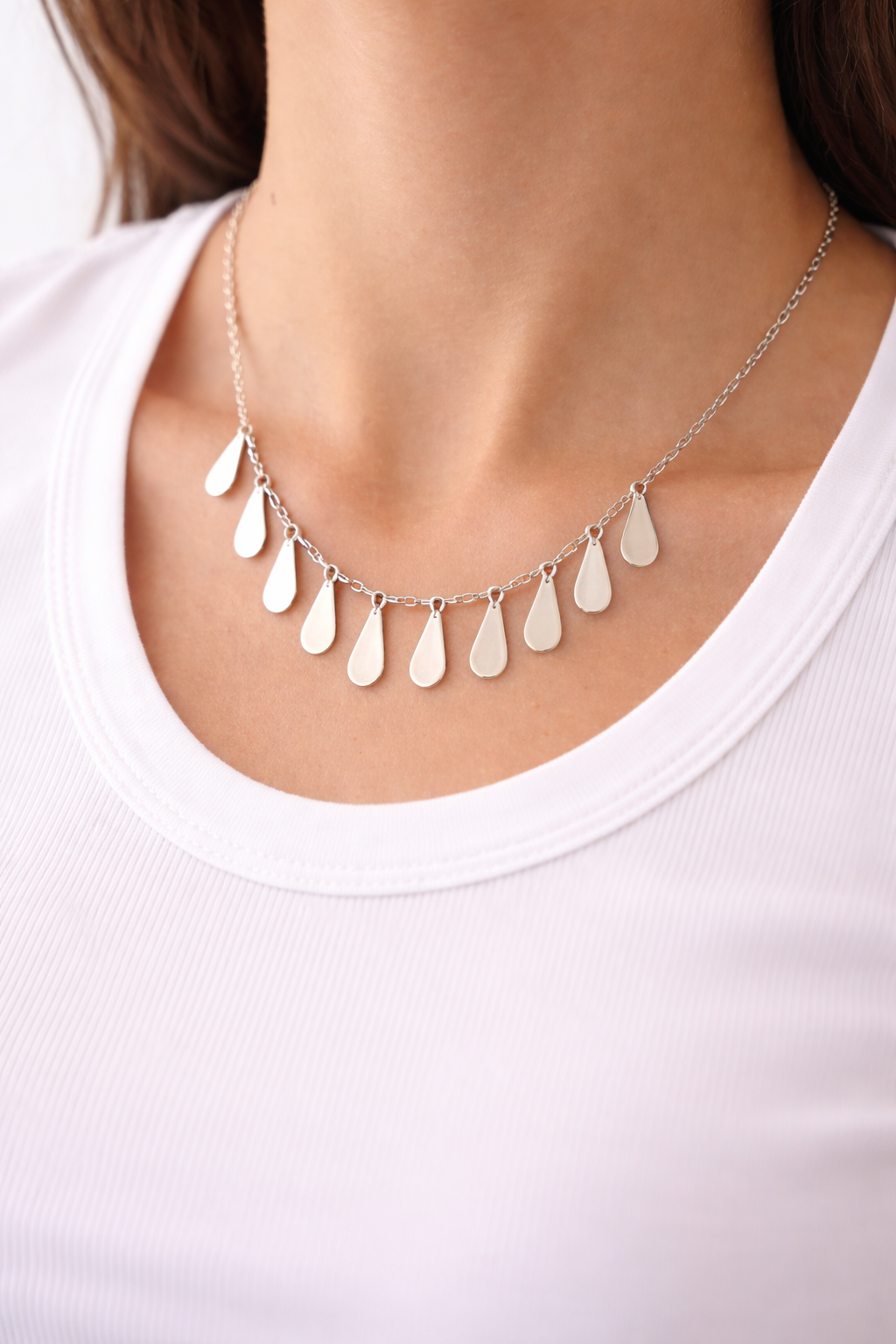 Collar Gota Plateado